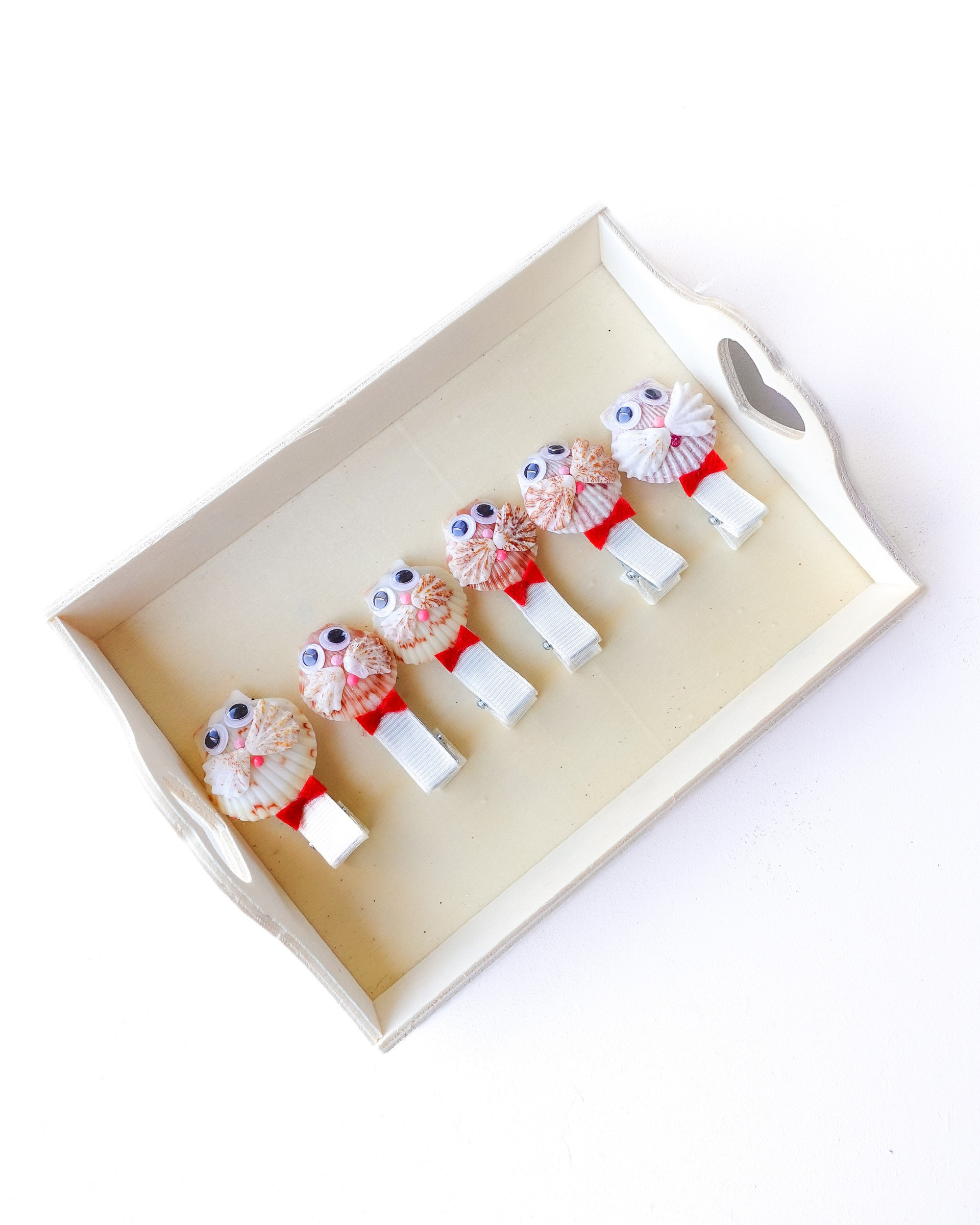 meow bowtique cat clips red bows Handmade seashell cat hair clips for girls, white shell cat design on clip
