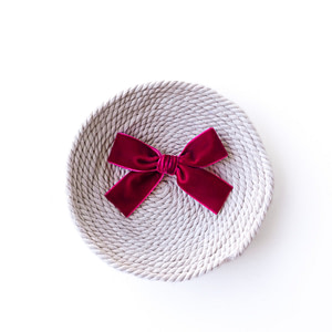 meow bowtique velvet bow dark red